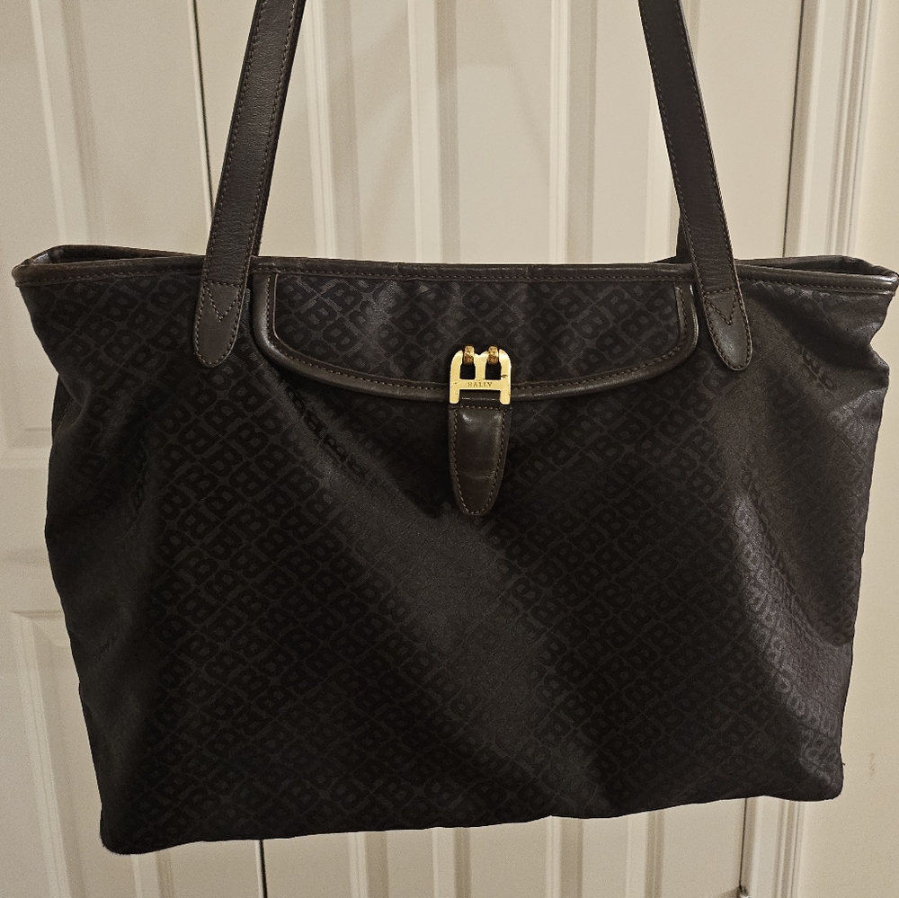 Bally Brown Monogram Canvas Tote